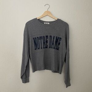 47 Brand | Notre Dame Gray Ribbed Graphic Tee